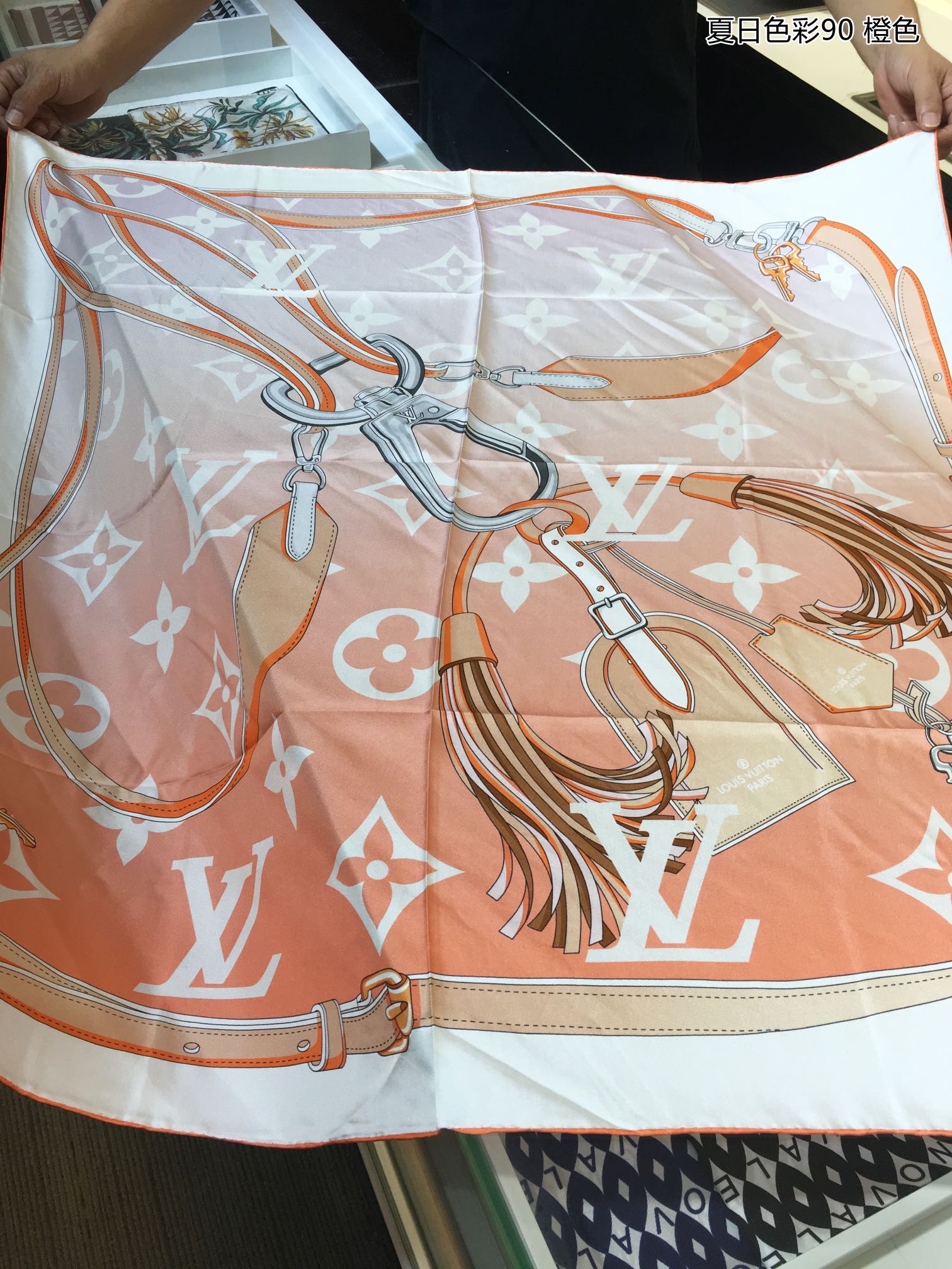 LV Louis vuitton Monogram Gradient  silk scarf 113879