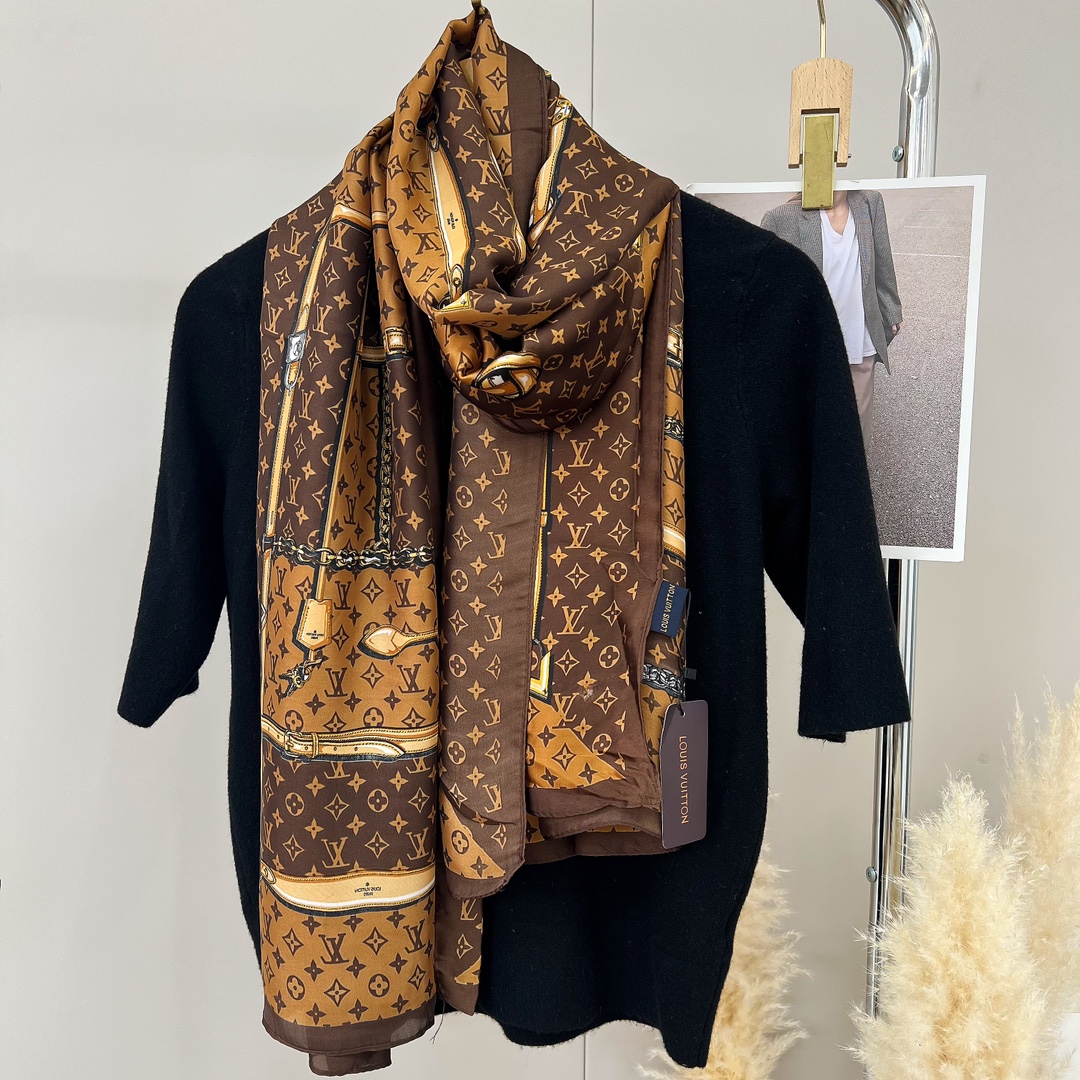 LV Louis vuitton silk scarf 113831