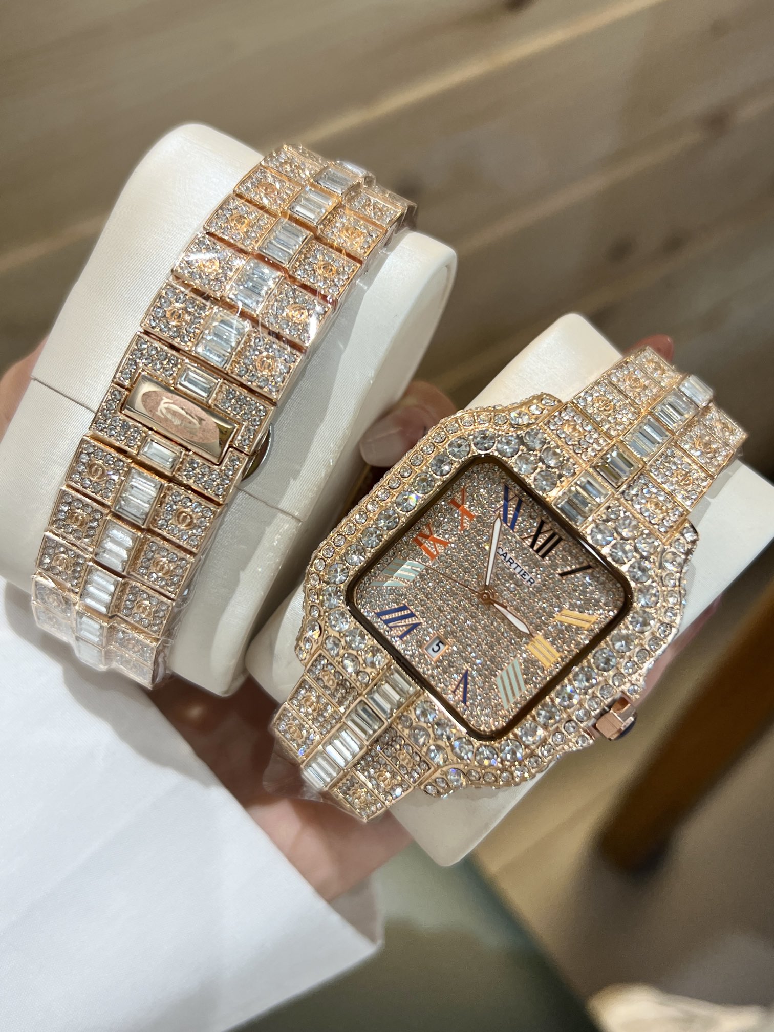 Cartier full diamonds quartz watch 40mm