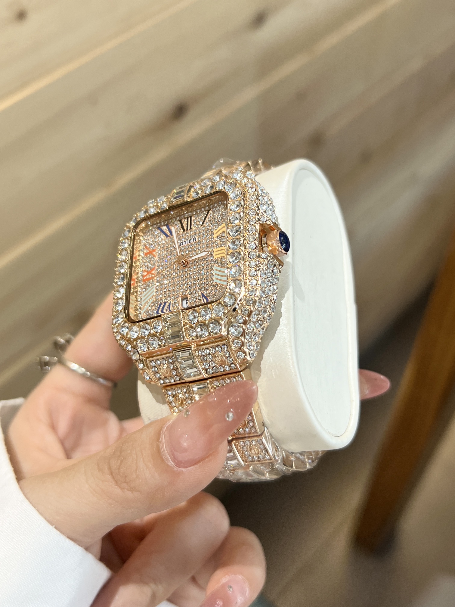 Cartier full diamonds quartz watch 40mm