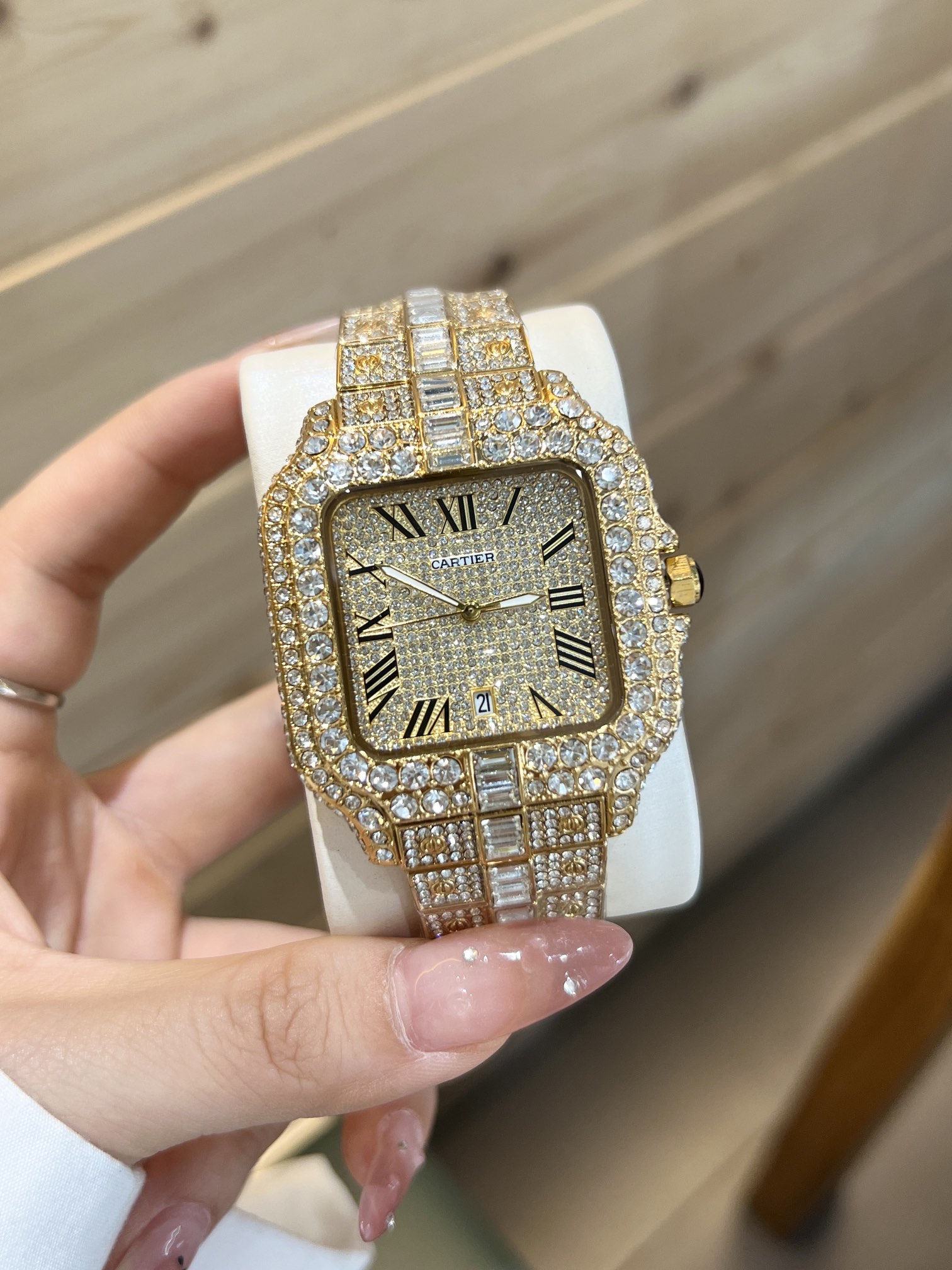 Cartier full diamonds quartz watch 40mm