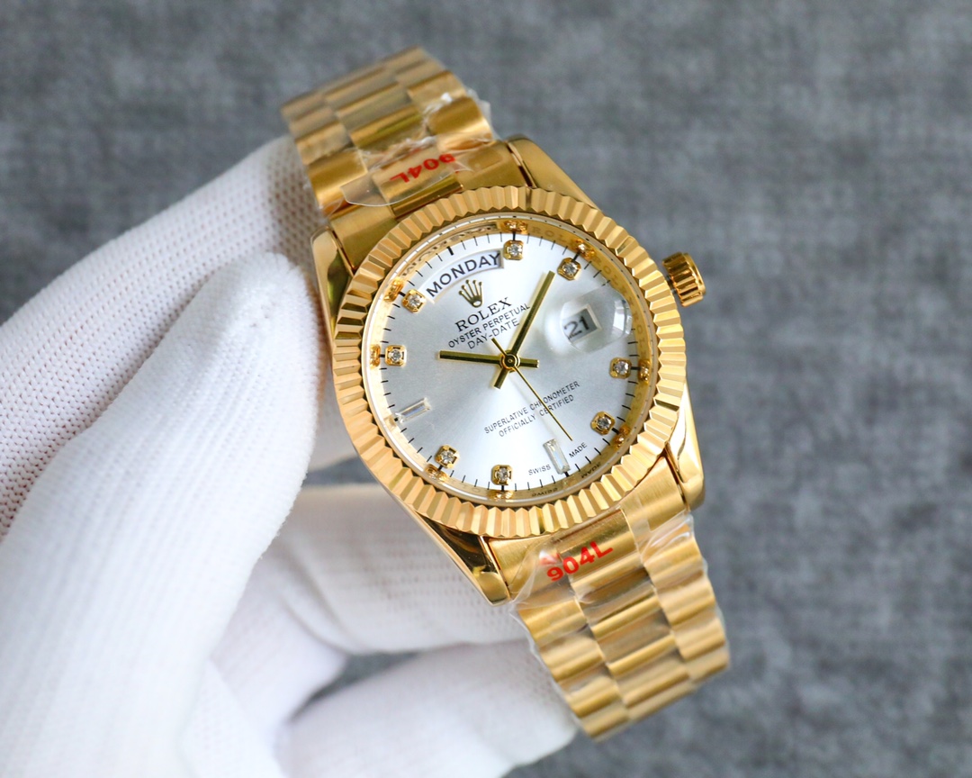 Rolex day-date diamond quartz watch 36mm