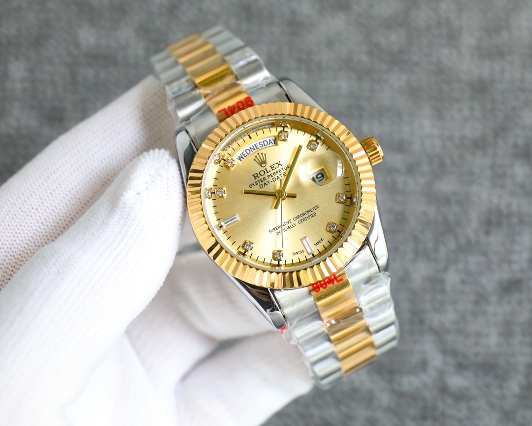 Rolex day-date diamond quartz watch 36mm
