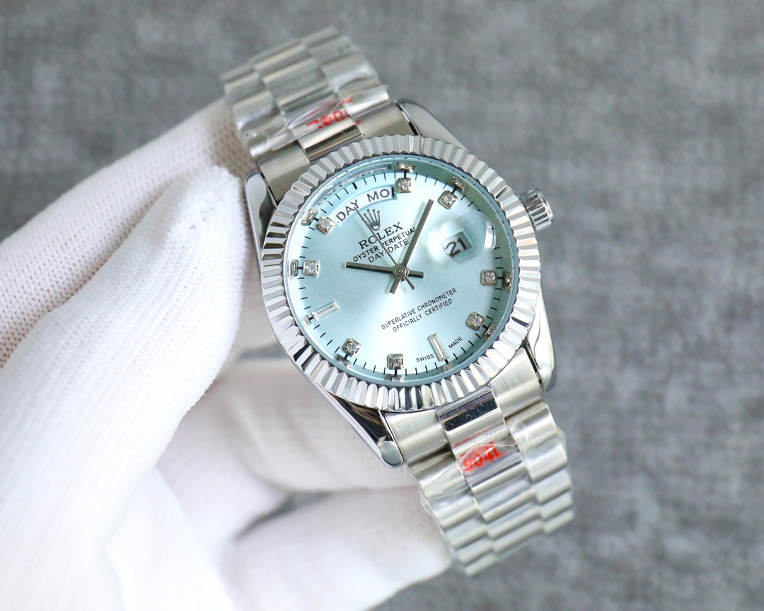 Rolex day-date diamond quartz watch 36mm