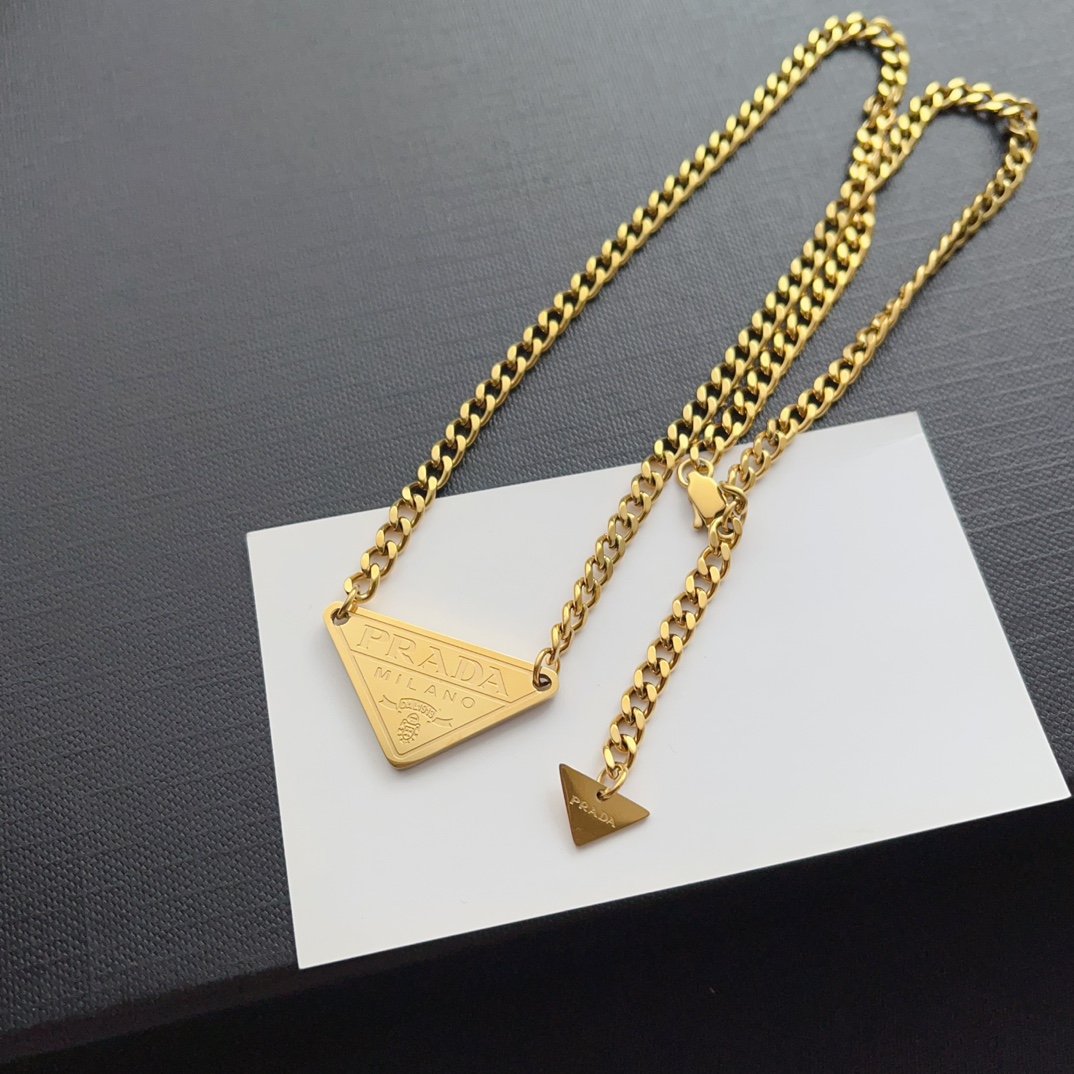 X660 Prada titanium steel necklace