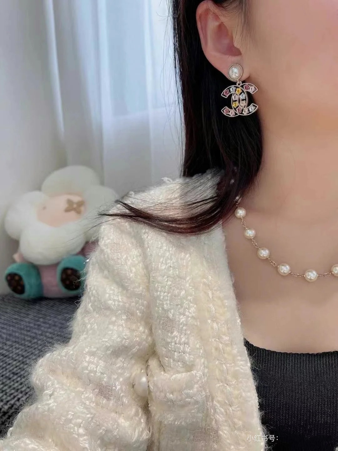 A1106 Chanel colorful crystal earrings