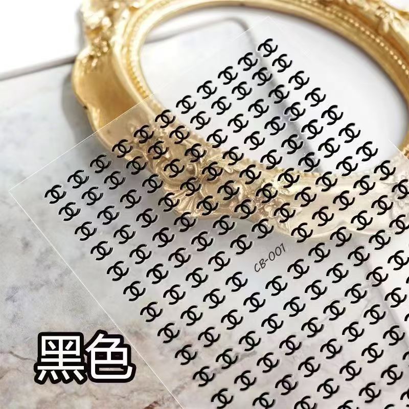 3D Chanel CC Nail sticker 1pcs
