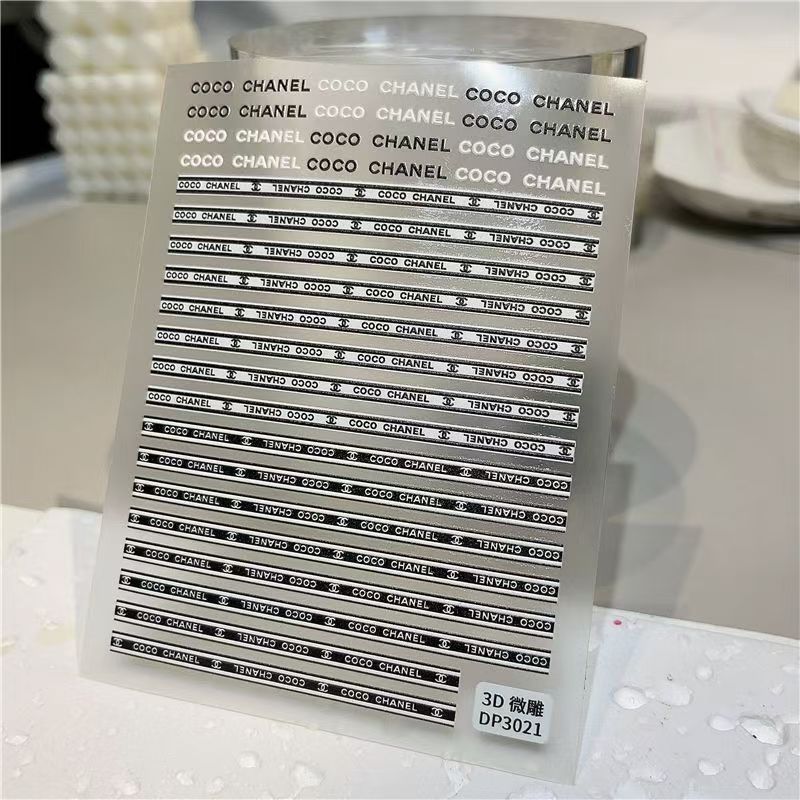 3D Chanel CC camellia Nail sticker 1pcs