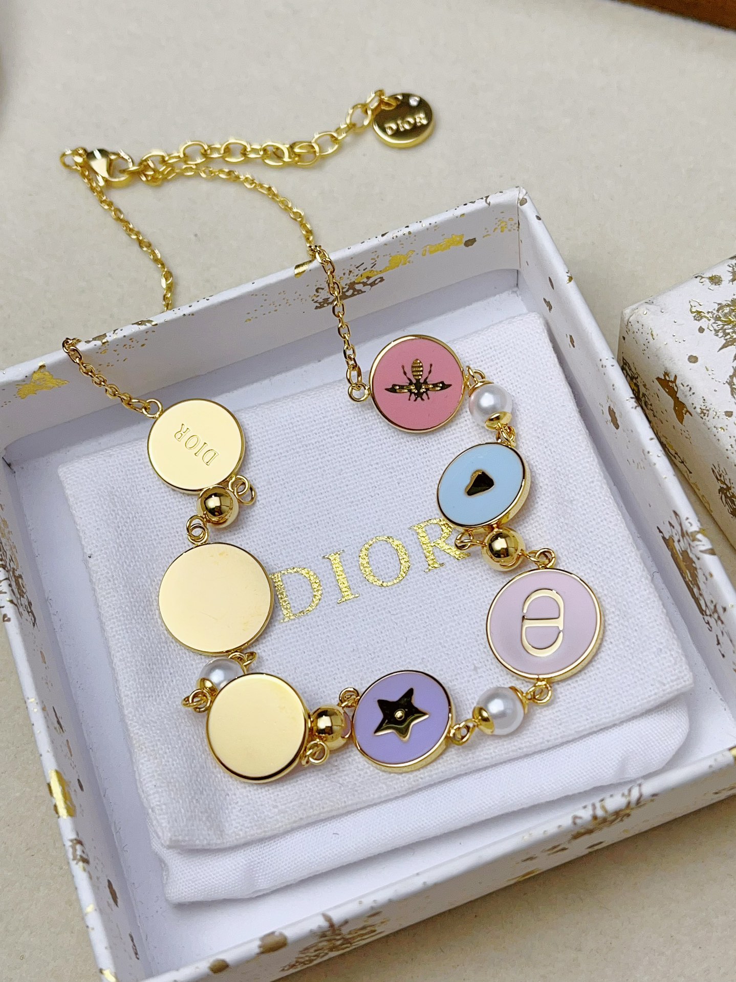 X695 Dior D-Luck titanium steel necklace