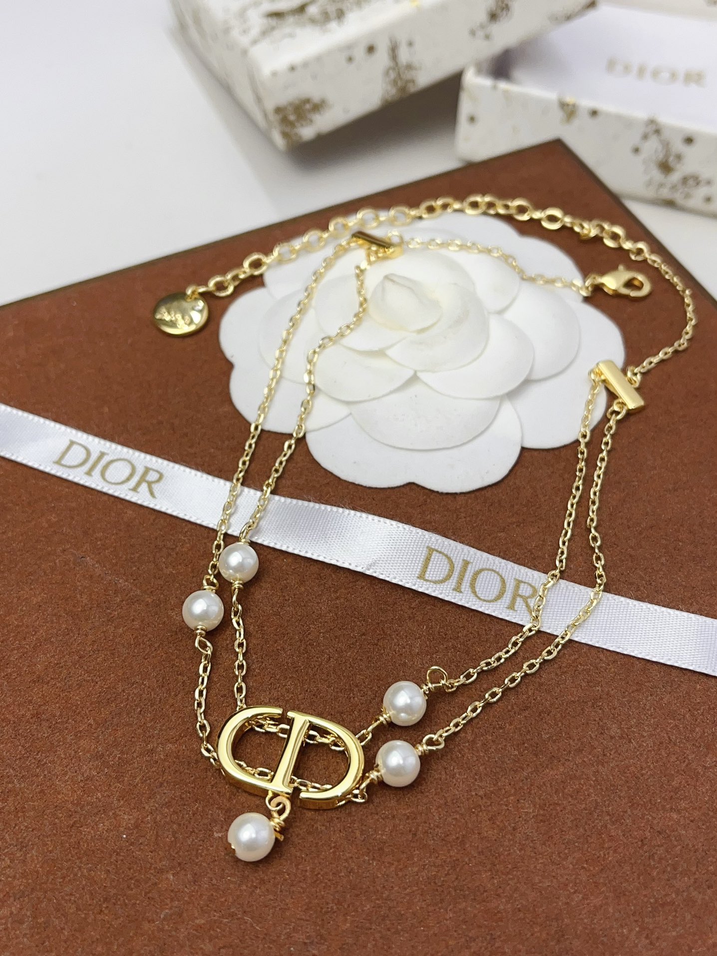 X693 Dior CD pearls bracelet/necklace