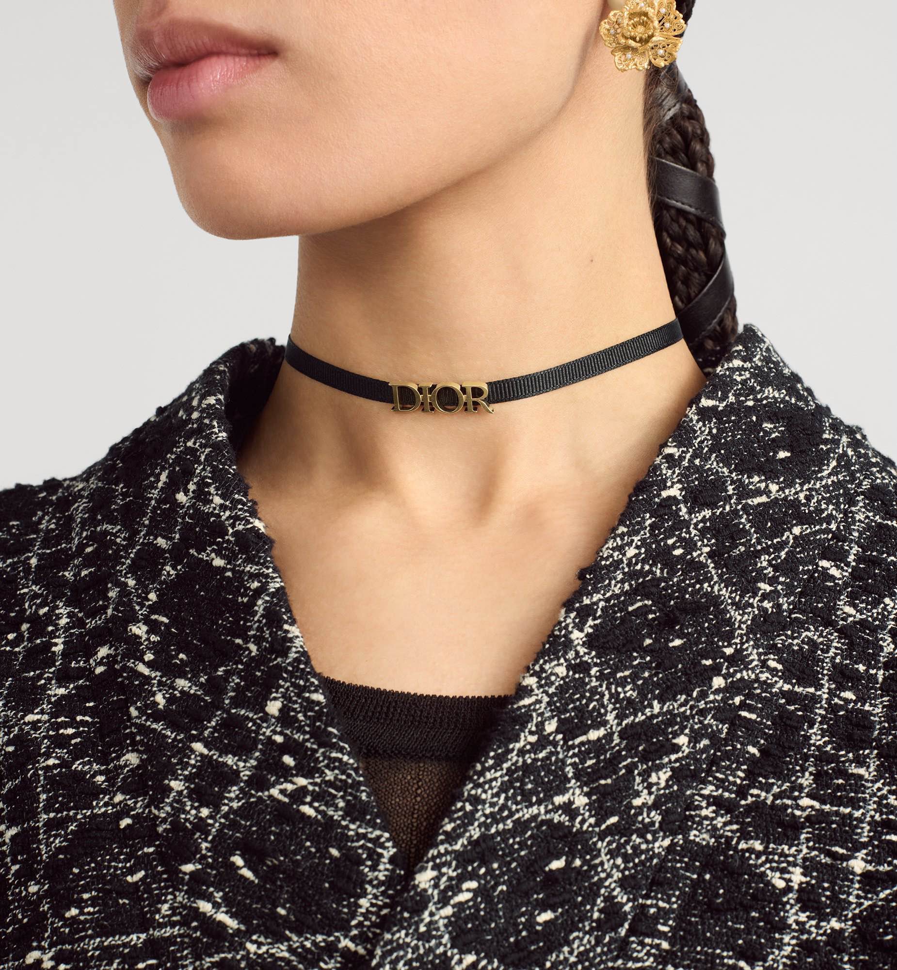 X696 Dior titanium steel choker necklace
