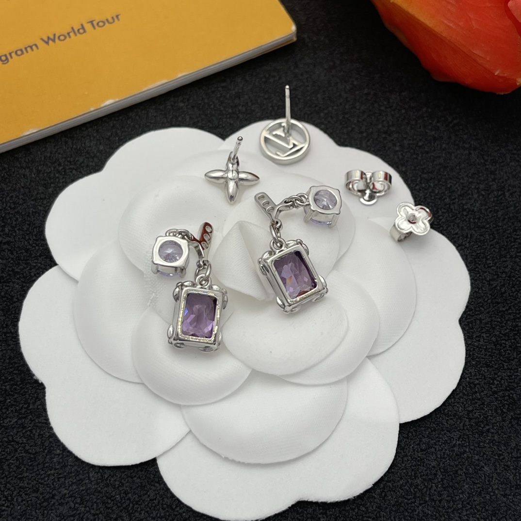 Purple diamonds LV Louis vuitton earrings 116681