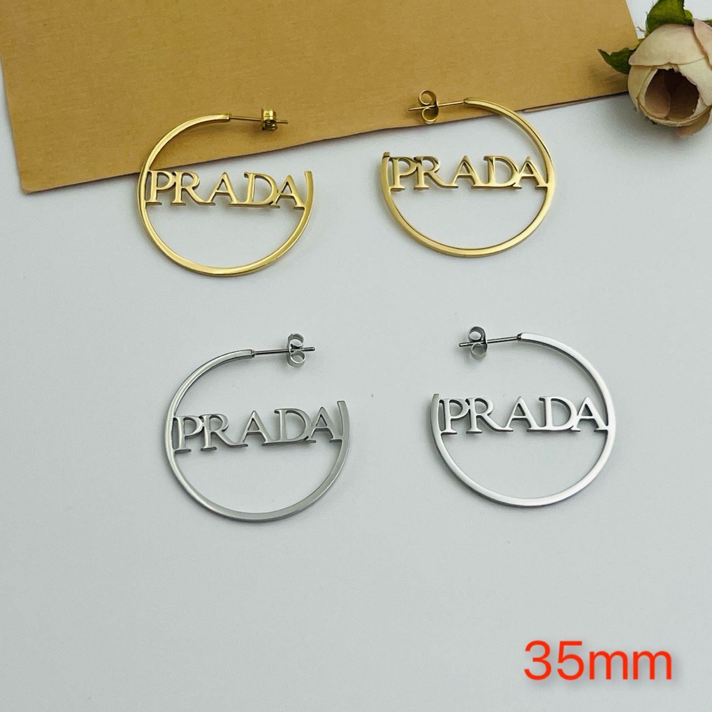 Prada hoop earrings 116703
