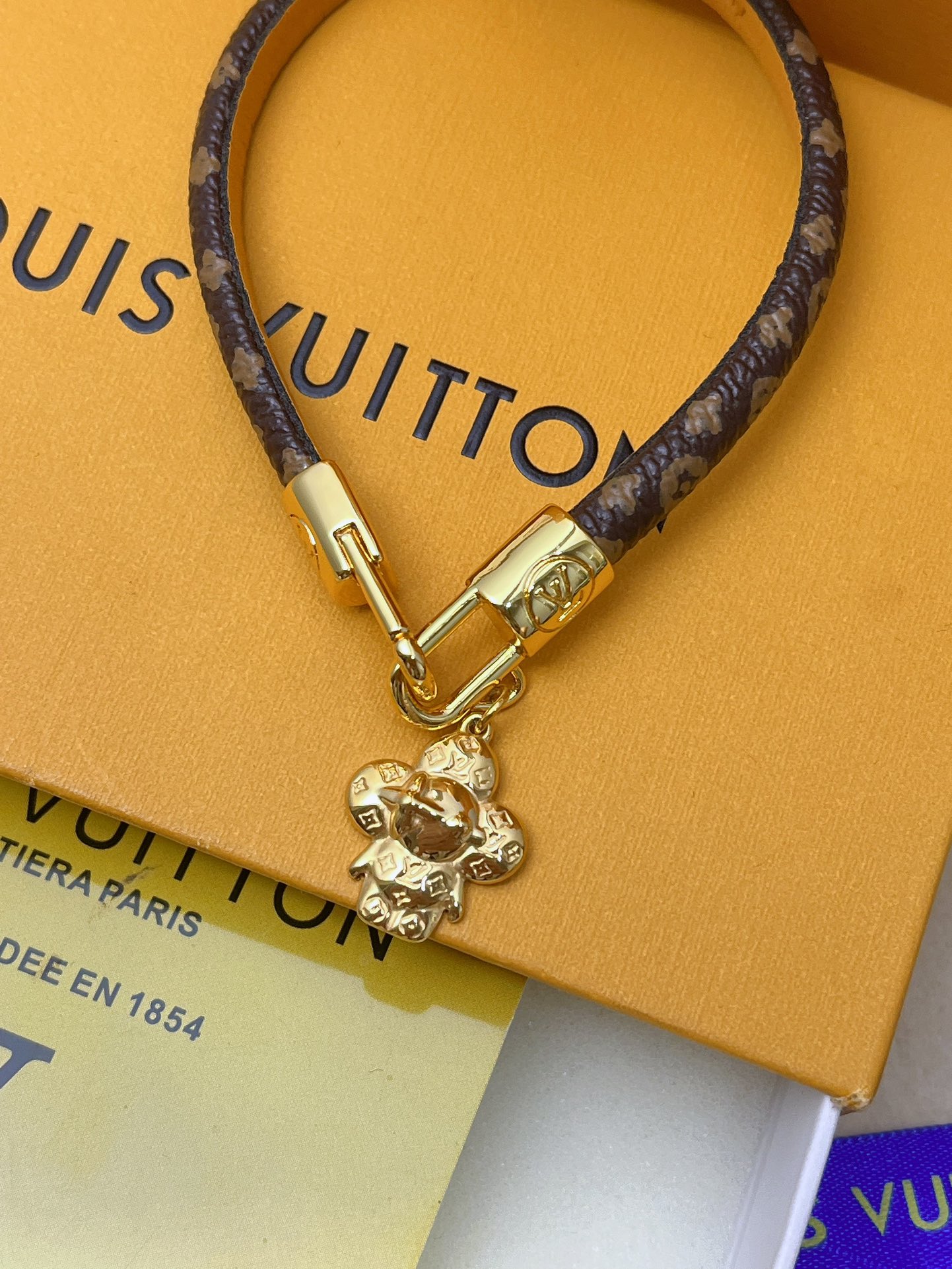 S458 LV Monogram leather bracelet