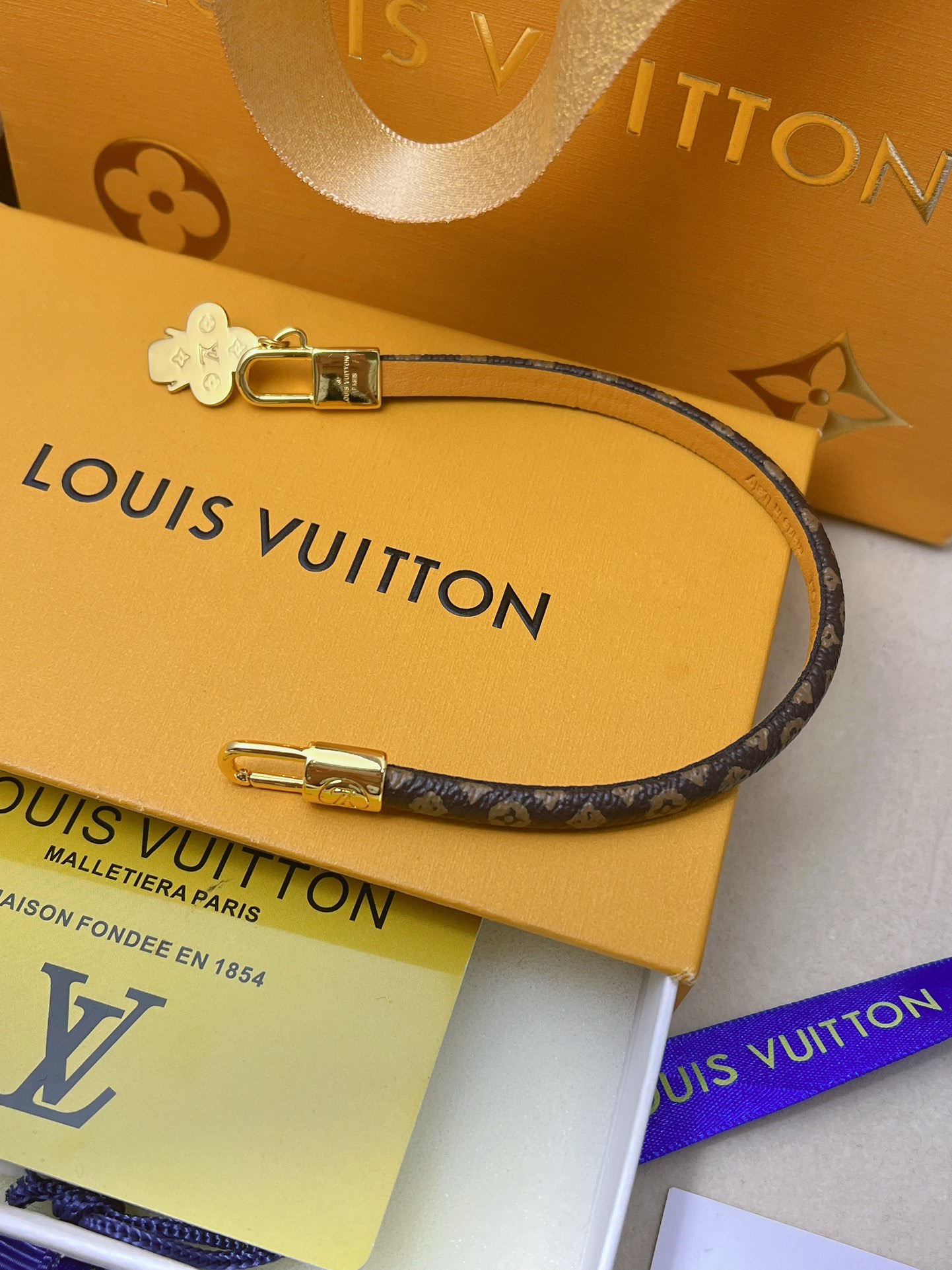 S458 LV Monogram leather bracelet